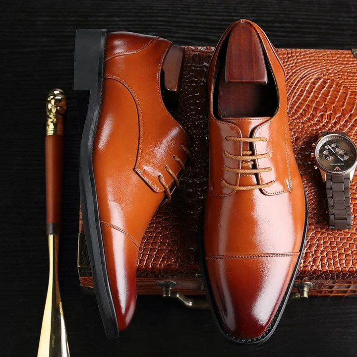 W&W Mode | Luxuriöse Leder Herrenschuhe Mit Schnürung Und Polierter Oberfläche
