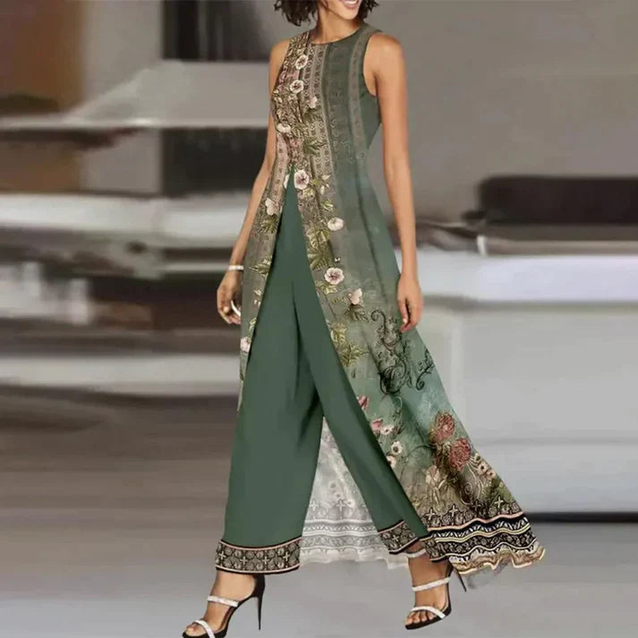 W&W - Zweiteiliges Set grüner Rundhalsausschnitt