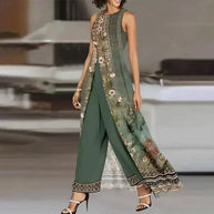 W&W - Zweiteiliges Set grüner Rundhalsausschnitt