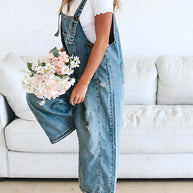 WW | Denim Jumpsuit Damen Baggy Jeans Overall