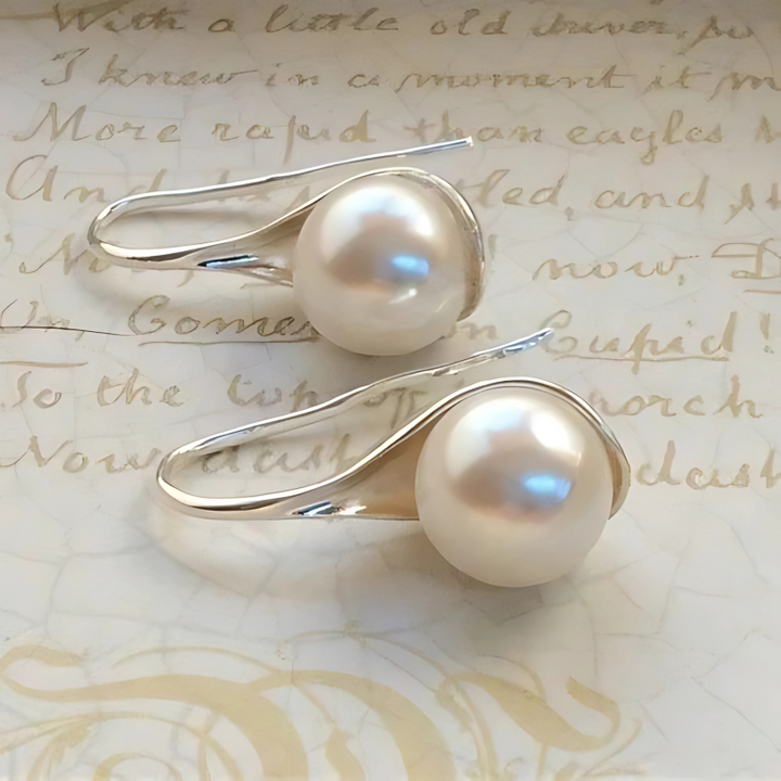 Tropfenohrringe mit Perle aus Sterlingsilber