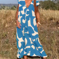 Amara™ - Maxikleid mit Print und V-Ausschnitt