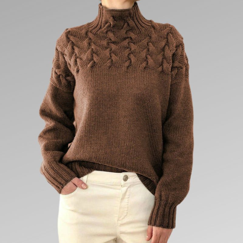 W&W Mode - Damenpullover mit Zopfstrick-Detail