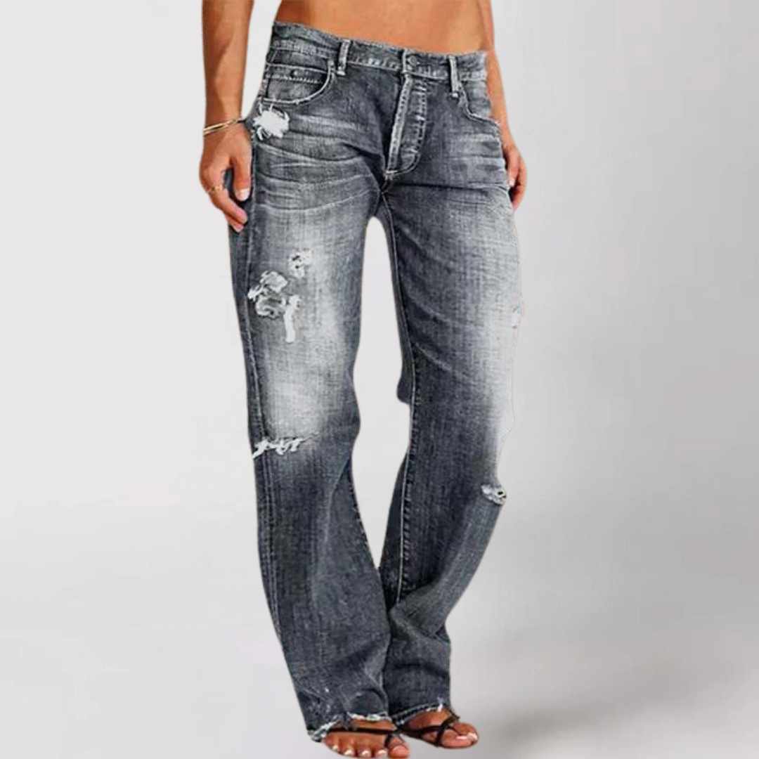 Denim-Jeans mit weitem Bein