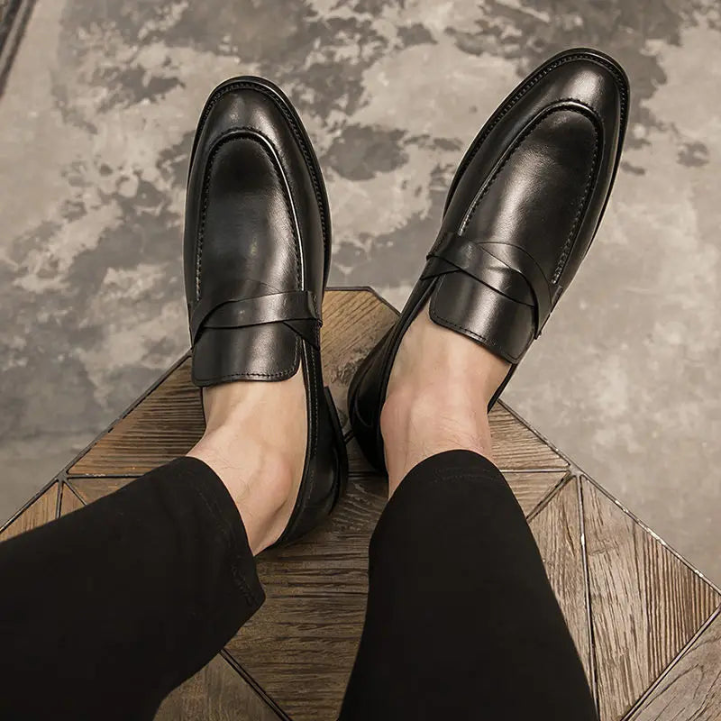 WW | Herren Lässig Leder Slipper Leder Slipper Für Männer