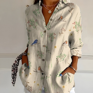 WW | Damenbluse Elegante Luftige Bluse Mit Knöpfen Für Frauen