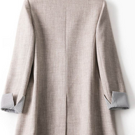 WW | Langer Damen Blazer mit Gestreiftem Futter und Aufgeschlagenen Manschetten