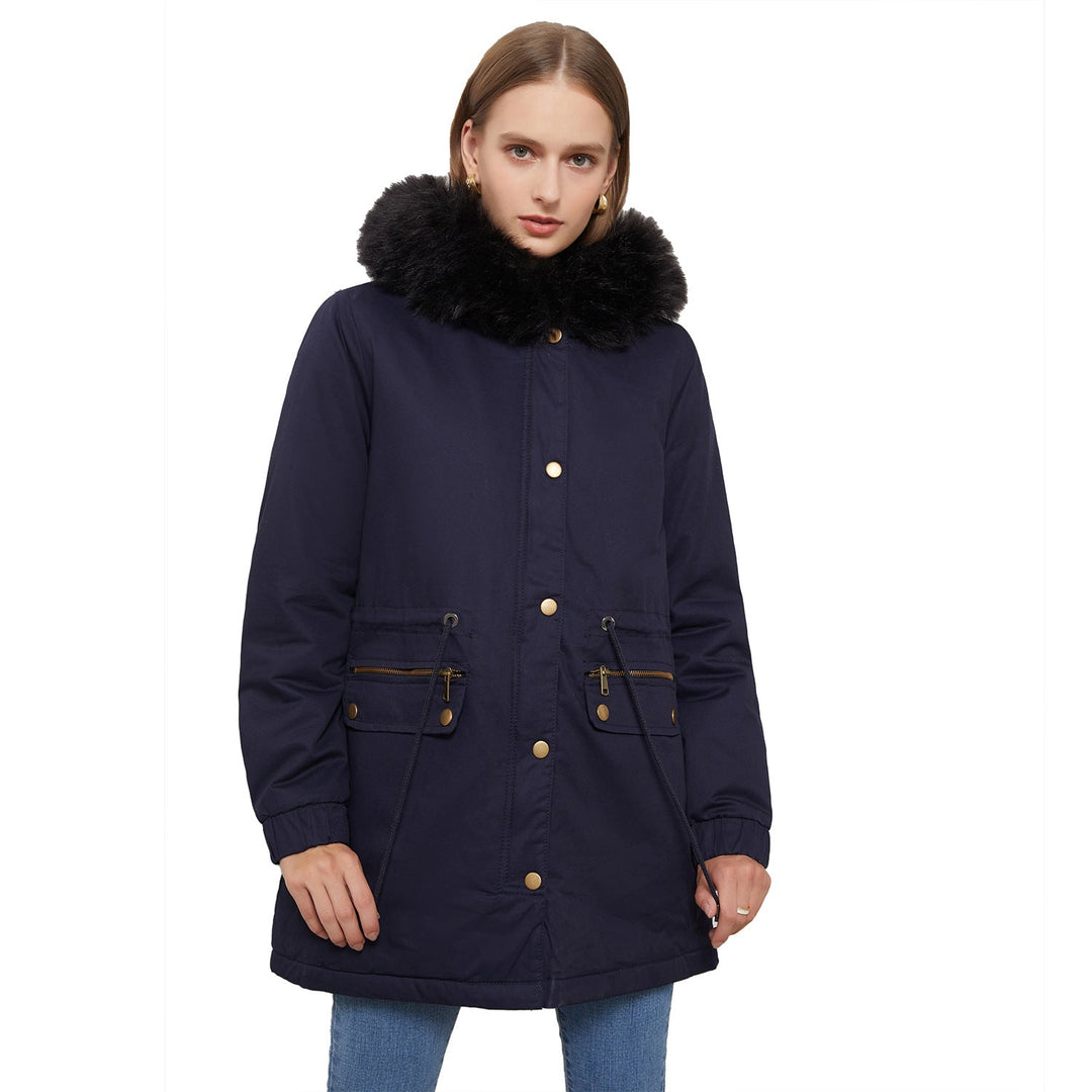 W&W Mode | Damen Wintermantel mit Fleece-Futter und Kapuze