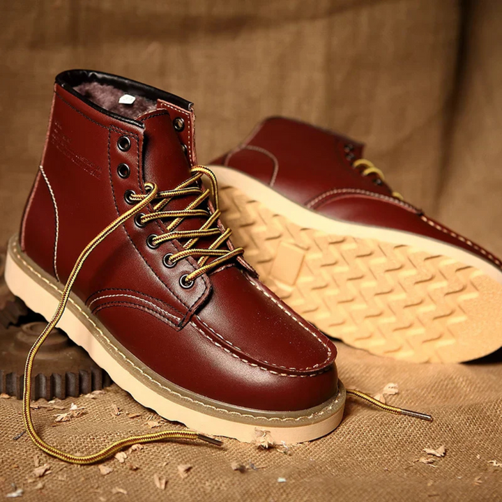 Damenstiefel im Vintage-Stil mit Schnallen und rutschfester Gummisohle
