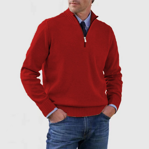 WW | Herrenpullover Mit Halbem Reißverschluss