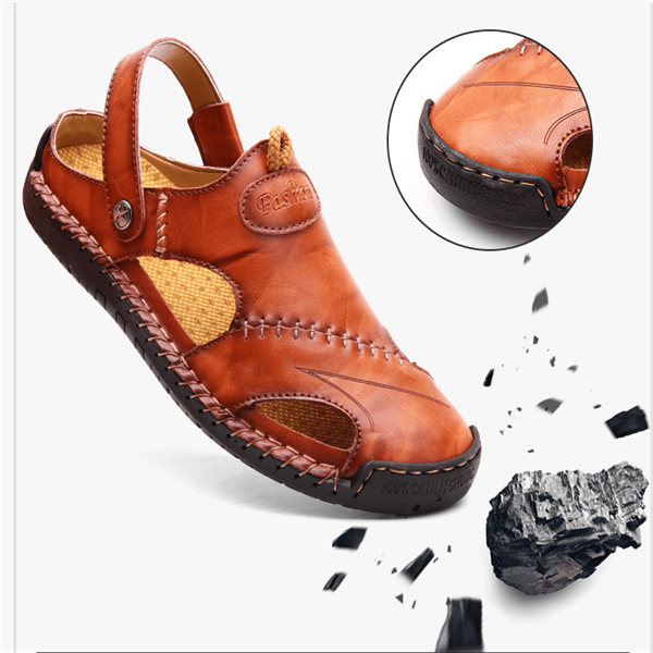 W&W Mode | Herren Sandalen Hergestellt aus Sehr Weichem Leder, Das Atmungsaktiven Komfort Unter J Edem Outdoor Abenteuer Gewährleistet.