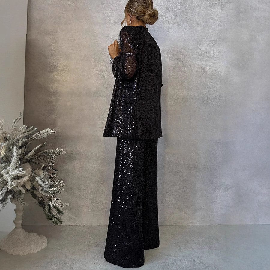 WW | Trendiges Design - High-Waist-Paillettenanzug