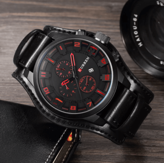 W&W Mode | Luxe Navigator Uhr Lederband