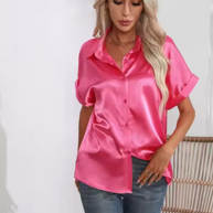 WW | Satinbluse mit Kurzen Ärmeln