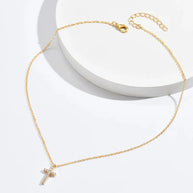 WW | Eingelassene Kreuz Halskette Anhänger Schmuck Für Damen