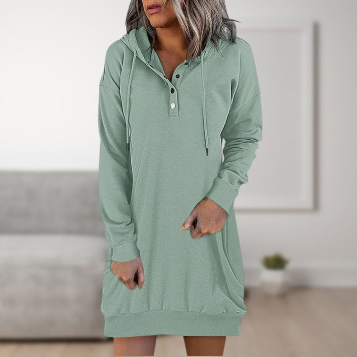 W&W Mode Kapuzenkleid | Trendy Kapuzen pullover für Damen