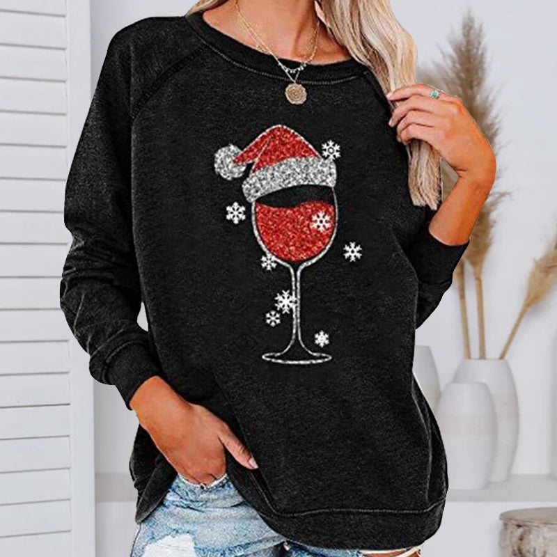 W&W Mode | Festliche Cheers Weinglas Sweatshirt