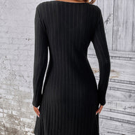 WW | Schwarzes Kleid mit Langen Ärmeln