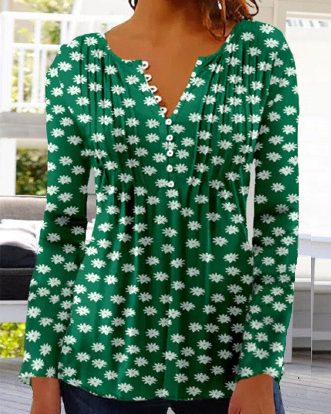 W&W Mode | Blumen gestickte Bluse mit Ärmeln für Frauen