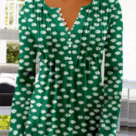 WW | Blumen gestickte Bluse mit Ärmeln für Frauen