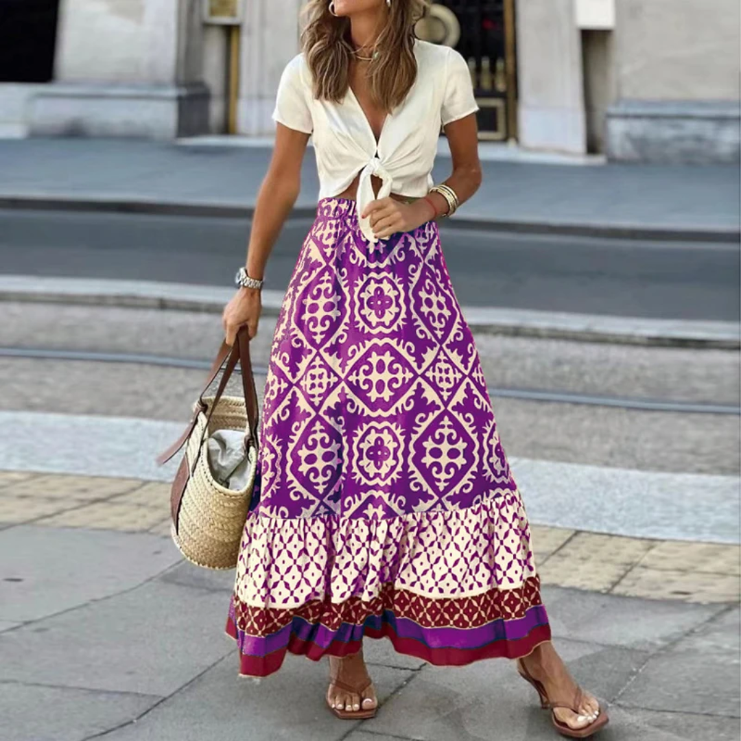 W&W Mode | Trendiger High Waist Rock Mit Geometrischem Muster
