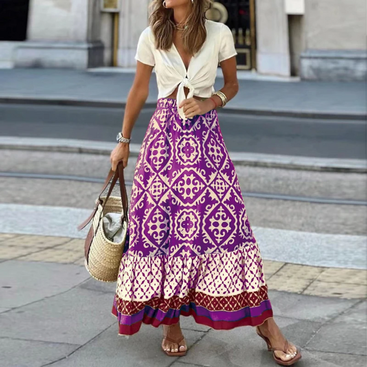 W&W Mode | Trendiger High Waist Rock Mit Geometrischem Muster