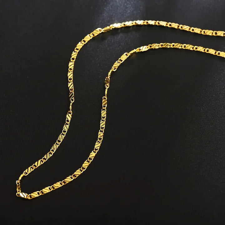 W&W Mode | 18k Goldene Kette 2mm 925 Sterling Silberkette