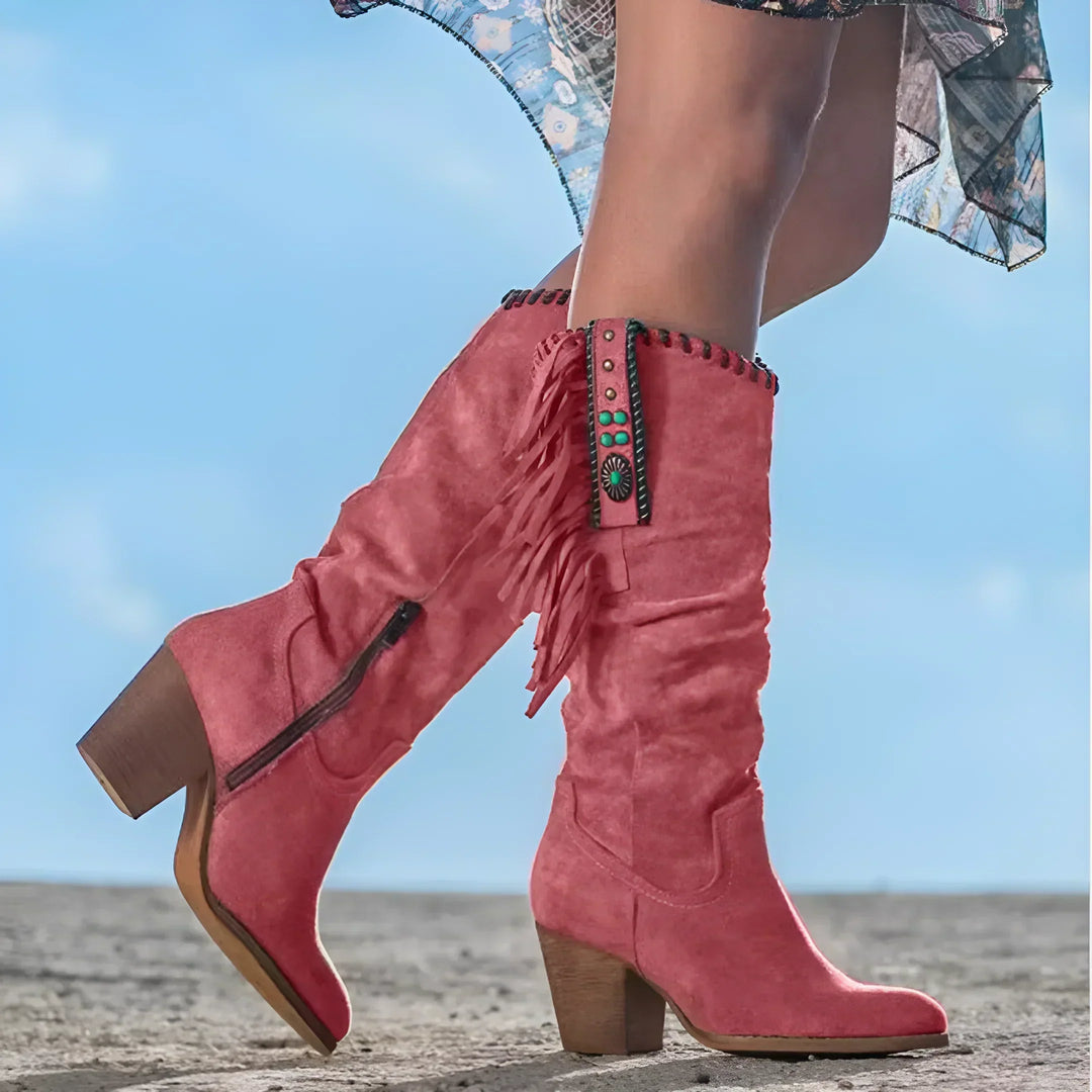 W&W Mode |Echte Cowboy-Stiefel aus textillem Material