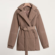 WW | Stylischer Winter Baumwollmantel mit Gürtel