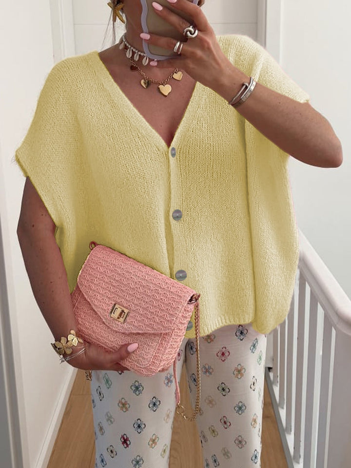 W&W Mode | V-Ausschnitt Kurzarm Cardigan