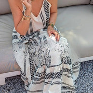 WW | Away On Vacay Lange Cami Kleid mit Ethnischem Muster