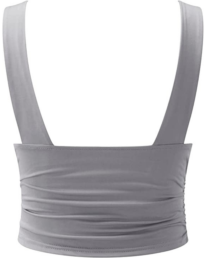 W&W Mode | Elegante Damen Top Schickes Ärmelloses Crop Top Mit V-Ausschnitt