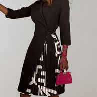 WW - Damen Kleid Druck gekerbt