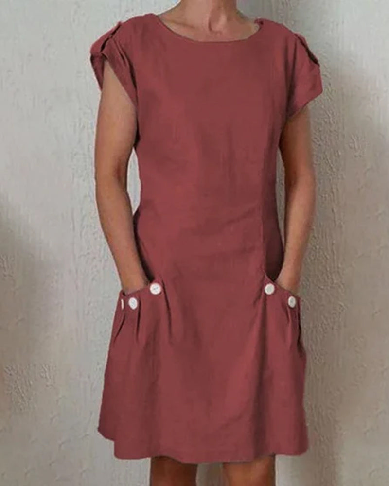 WW | Robuster Kleid mit Knöpfen Doppel Tasche