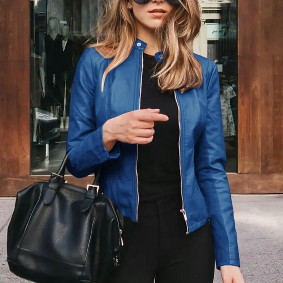 WW - Damen Leder Motorradjacke