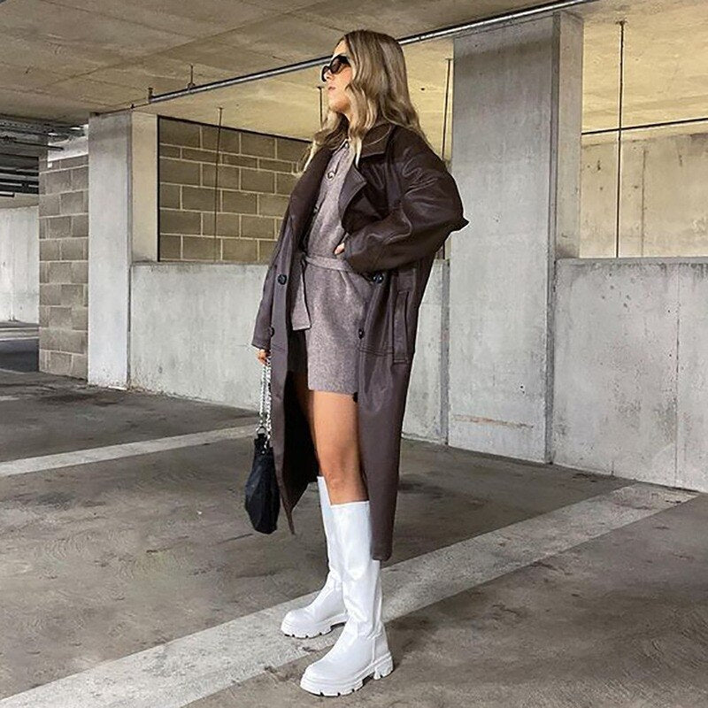 Oversized Lederjacke