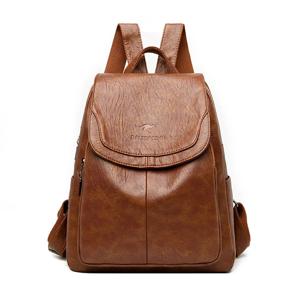 WW | Diebstahlsicherer Lederrucksack Für Stilvolle Frauen