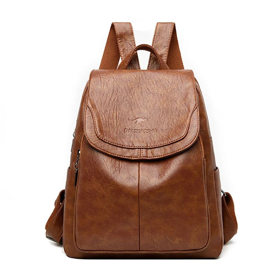 WW | Diebstahlsicherer Lederrucksack Für Stilvolle Frauen