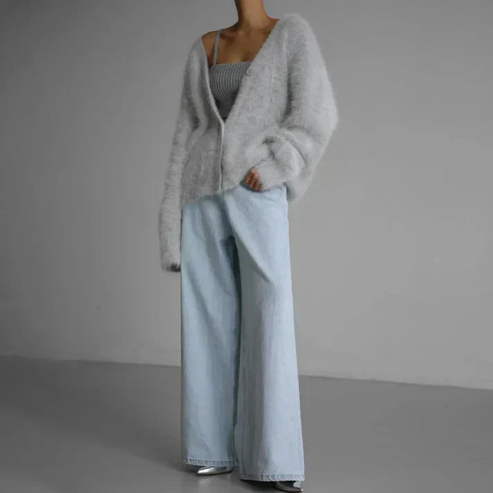 W&W Mode | Luxus Kaschmir Cardigan für Frauen | Couture Gestrickte Weste
