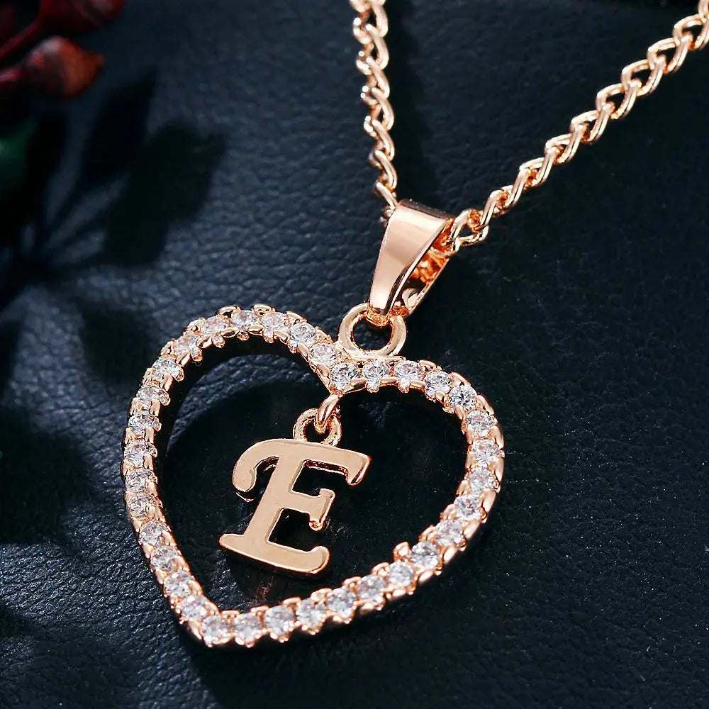 WW | Buchstaben Zirkon Liebe Kette Schmuck Anhänger