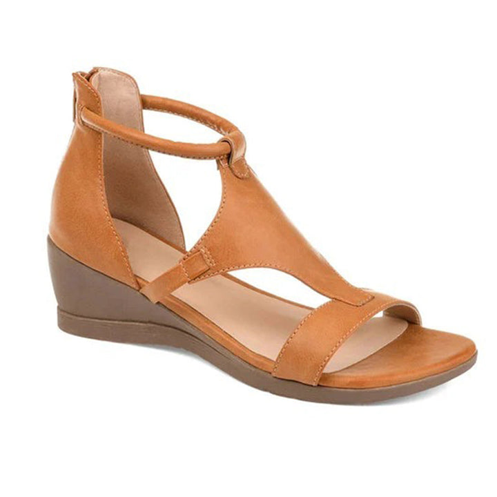 W&W Mode | Damen Sandale Mit Erhöhtem Absatz Und Riemen Um Den Knöchel