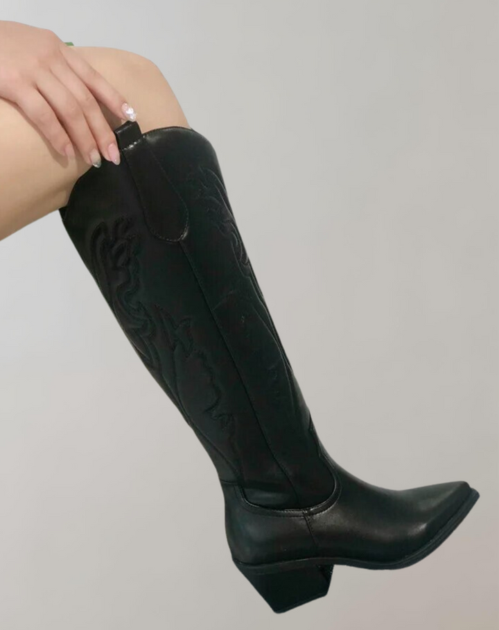 W&W Mode | Bestickte Kniehohe Westernstiefel