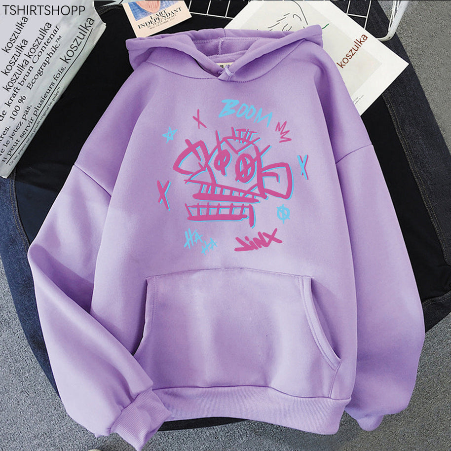 WW | Arcane Hoodie Harajuku Stil Jinx und Ekko