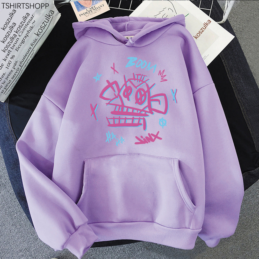 WOLFF | Arcane Hoodie Harajuku Stil Jinx und Ekko