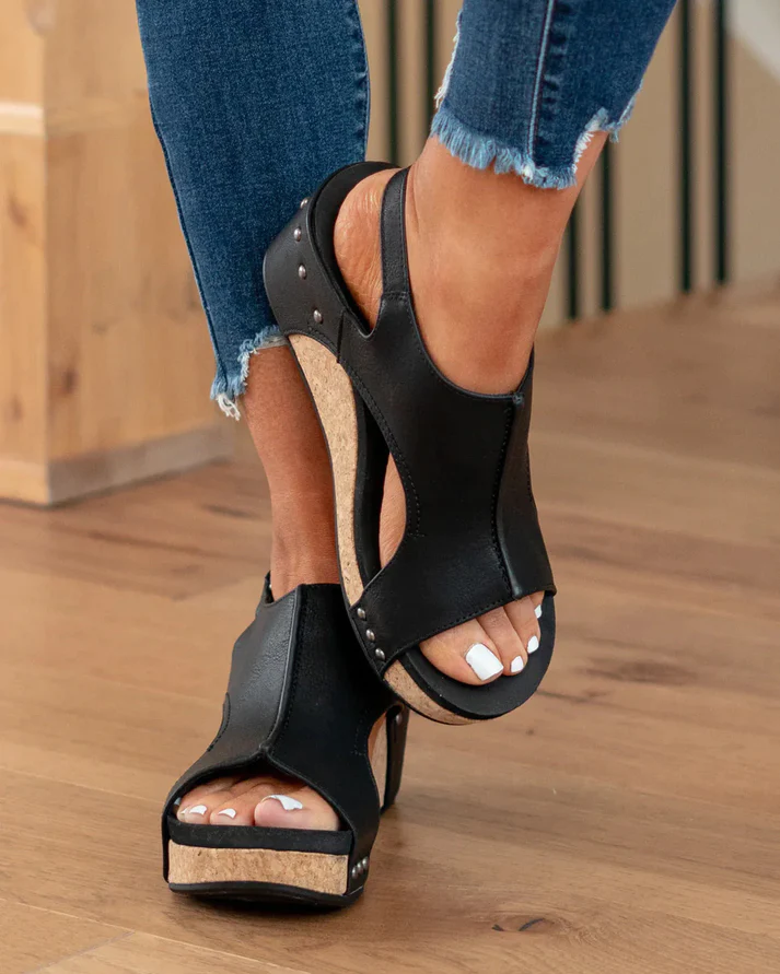 W&W Mode | Trendige Damensandalen Mit Keilabsatz Und Ergonomischem Fußbett
