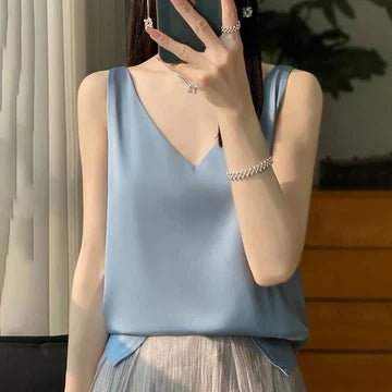 WW | Ärmelloses Satin Seiden Top