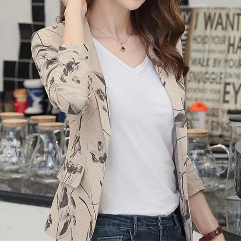 W&W Mode | Damen Blazer mit Blumenmuster Perfekt für Frühling und Sommer