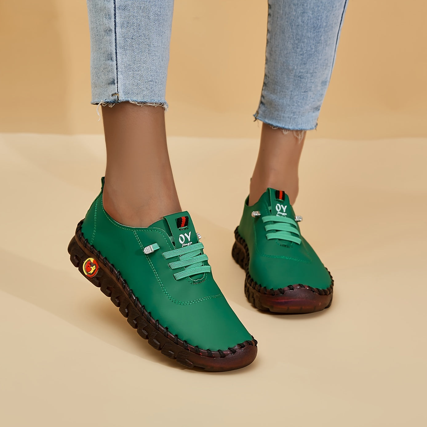 WW | Bequeme Lederschuhe Mit Runder Spitze