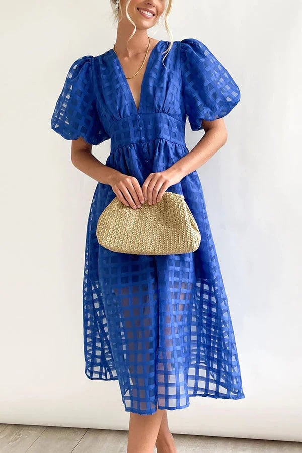 WW | Midikleid mit Puffärmeln