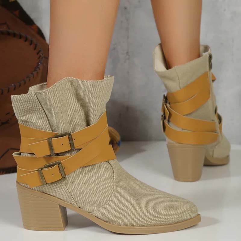 WW | Vintage-Stiefel Mit Klobigem Absatz